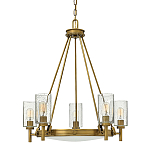  Люстра с 5-ю цилиндрическими плафонами из стекла с пузырьками Hinkley варинант исполнения - 7 | Loft Concept в Ульяновске