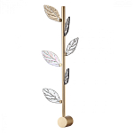 Бра с золотистой вертикальной трубкой и декоративными прозрачными листьями из стекла Sylva  варинант исполнения - 1 | Loft Concept в Ульяновске