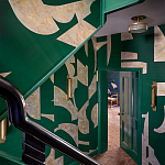 Обои ручная роспись в стиле Арт-деко Symphony Original colourway on Jade silk dupion варинант исполнения - 1 | Loft Concept в Ульяновске