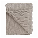 Плед из хлопка рельефной вязки бежево-серого цвета Waffle Comfort варинант исполнения - 1 | Loft Concept в Ульяновске