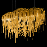 Люстра подвесная с металлическими цепочками и изогнутыми металлическими дугами 72 см Atlantis Chain варинант исполнения - 19 | Loft Concept в Ульяновске