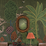 Обои ручная роспись Malwa Original colourway on Olive tobacco варинант исполнения - 1 | Loft Concept в Ульяновске