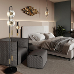 Бра черного цвета с круглым прозрачным стеклянным плафоном Virelia  варинант исполнения - 5 | Loft Concept в Ульяновске