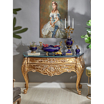 Подсвечник из темно-синего фарфора с бронзовыми элементами и цветами Eden Garden варинант исполнения - 3 | Loft Concept в Ульяновске