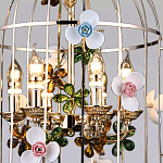 Люстра в виде клетки с цветами Flower Cell варинант исполнения - 2 | Loft Concept в Ульяновске