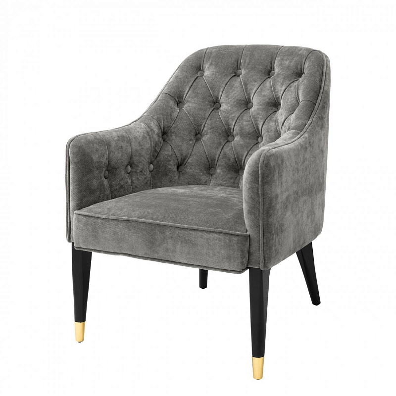 Кресло Eichholtz Chair Cyrus Grey Серый Черный Кресло Eichholtz Chair Cyrus Grey Серый Черный в Ульяновске | Loft Concept