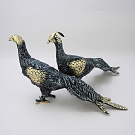 Статуэтка бронзовая пара Павлины синие Bronze Birds варинант исполнения - 2 | Loft Concept в Ульяновске