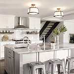 Потолочный светильник со светлым текстильным абажуром Hinkley варинант исполнения - 6 | Loft Concept в Ульяновске