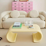 Дизайнерский журнальный стол жёлтый округлой формы Bonyn варинант исполнения - 2 | Loft Concept в Ульяновске