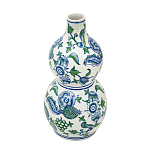 Ваза фигурная с сине-зелеными узорами распустившихся цветов Blossoming Spring варинант исполнения - 2 | Loft Concept в Ульяновске