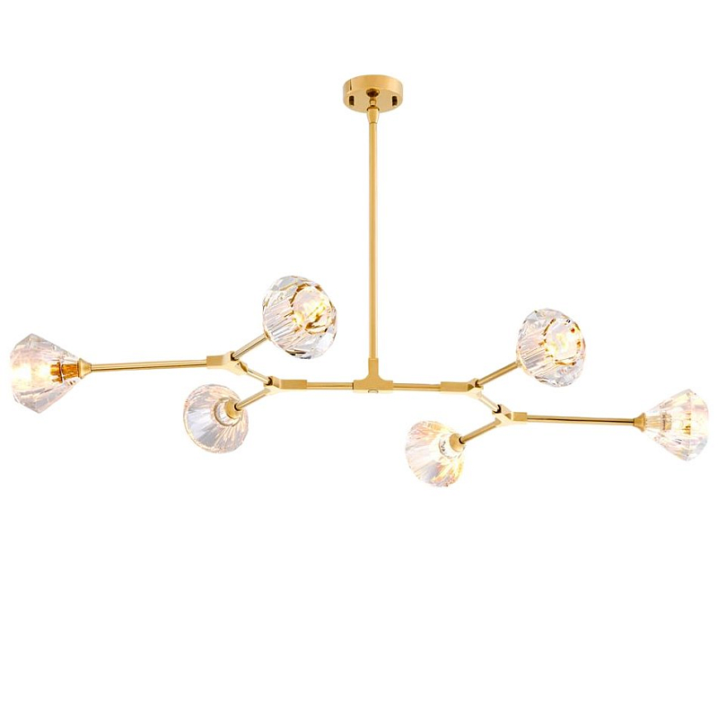 Люстра Chandelier Salasco Gold Золотой Прозрачный (Transparent) в Ульяновске | Loft Concept 