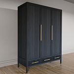 Большой Шкаф Primo Черный дуб с 3 дверьми и 3 выдвижными ящиками варинант исполнения - 4 | Loft Concept в Ульяновске