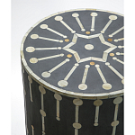 Приставной круглый столик с инкрустацией Mandika Bone Inlay Gray варинант исполнения - 1 | Loft Concept в Ульяновске