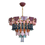 Люстра круглая с декором из разноцветных элементов в виде листьев Changing Seasons варинант исполнения - 9 | Loft Concept в Ульяновске