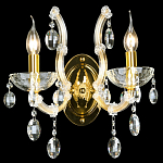Бра с двумя лампами и крупными хрустальными подвесками на золотом основании Crystal lamps варинант исполнения - 2 | Loft Concept в Ульяновске