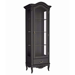 Витрина черная однодверная из массива бука с 4-мя полками и ящиком Black Provence варинант исполнения - 2 | Loft Concept в Ульяновске