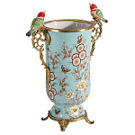 Ваза с двумя птичками из фарфора с бронзовыми элементами Garden of Eden варинант исполнения - 2 | Loft Concept в Ульяновске