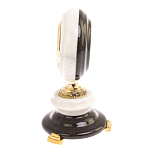 Часы настольные бронзовые из натуральных камней Мрамор и Змеевик Stone Clock варинант исполнения - 3 | Loft Concept в Ульяновске