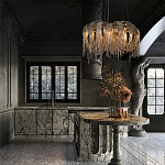 Люстра круглая подвесная с металлическими дугами и длинными цепочками 80 см Atlantis Chain варинант исполнения - 9 | Loft Concept в Ульяновске