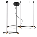 Люстра подвесная светодиодная с 4-мя кольцами черный металл Ring Horizontal варинант исполнения - 2 | Loft Concept в Ульяновске