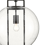 Подвесной светильник в форме шара из прозрачного стекла на линейном черном каркасе  Glass Ball with Seeds варинант исполнения - 1 | Loft Concept в Ульяновске