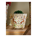 Кашпо с растительным и животным орнаментом на бронзовых ножках Turquoise Blooming Garden варинант исполнения - 4 | Loft Concept в Ульяновске