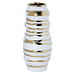 Ваза белая с рельефной поверхностью и золотыми полосами Vase Beehive варинант исполнения - 2 | Loft Concept в Ульяновске