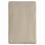 Плед из шерсти бежевого цвета с бахромой Waffle Comfort варинант исполнения - 1 | Loft Concept в Ульяновске