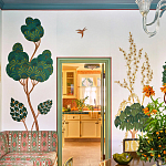 Обои с вышивкой ручной работы Mughal Trees Original colourway on linen варинант исполнения - 7 | Loft Concept в Ульяновске