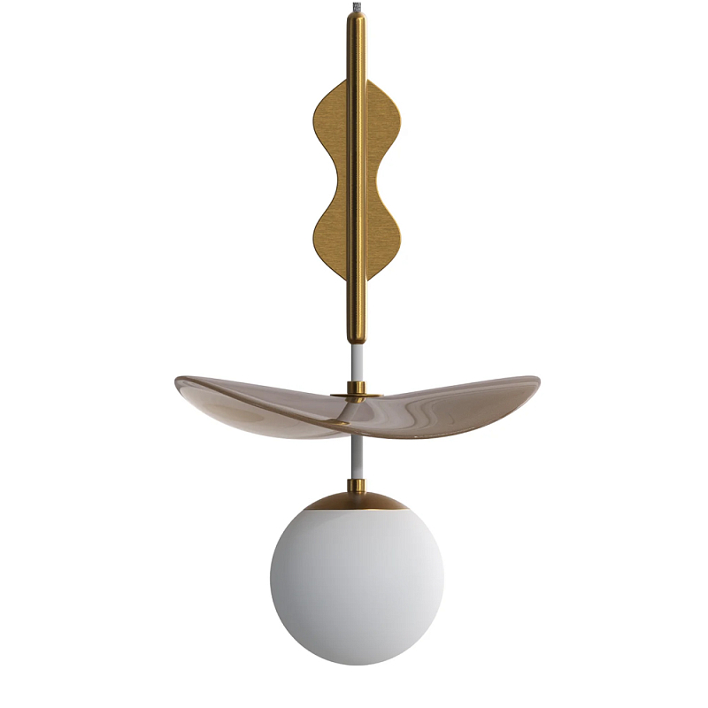 Подвес Bloomy 2 Бежевый Белый Латунь в Ульяновске | Loft Concept 