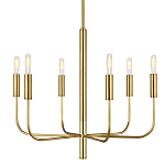 Люстра с 6-ю лампами на тонких изогнутых рожках в современном стиле Feiss варинант исполнения - 1 | Loft Concept в Ульяновске