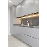 Прямой серый кухонный гарнитур с фрезерованным фасадом Idelle Kitchen Set варинант исполнения - 2 | Loft Concept в Ульяновске