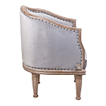 Кресло низкое с мягкой обивкой из велюра на 4-х деревянных ножках Emile Armchair grey варинант исполнения - 2 | Loft Concept в Ульяновске