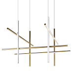 Люстра с 8-ю пересекающимися цилиндрическими плафонами на тонких тросах Trumpet tube варинант исполнения - 1 | Loft Concept в Ульяновске
