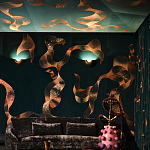 Обои с вышивкой ручной работы Plume Original colourway on velvet варинант исполнения - 2 | Loft Concept в Ульяновске