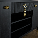Комод-буфет Elsa Dreams Black с открытыми полками   варинант исполнения - 4 | Loft Concept в Ульяновске