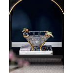 Чаша из прозрачного стекла на бронзовых ножках с фигурками попугаев Eden Garden варинант исполнения - 2 | Loft Concept в Ульяновске