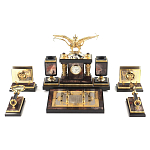 Настольный письменный набор из яшмы и долерита с декором Двуглавый орел Manager Organizer варинант исполнения - 1 | Loft Concept в Ульяновске