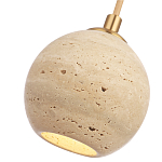 Подвесной светильник с шарообразным плафоном из травертина Shaw Marble Lighting варинант исполнения - 3 | Loft Concept в Ульяновске