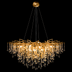 Люстра подвесная с прозрачными стеклянными подвесками в форме капель Диаметр 100 см Droplet Chandelier варинант исполнения - 3 | Loft Concept в Ульяновске