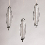 Люстра круглая каскадня с 5-ю плафонами из металлической сетки Mesh Lampshade Lighting варинант исполнения - 6 | Loft Concept в Ульяновске