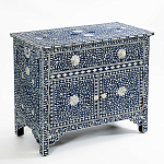 Комод инкрустация костью ORIENTAL Indian синий орнамент варинант исполнения - 3 | Loft Concept в Ульяновске