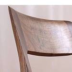 Стул деревянный с мягким сиденьем из черной натуральной кожи Moon Walnut Furniture варинант исполнения - 6 | Loft Concept в Ульяновске