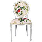 Стул светло-серый из натурального бука с изображением птиц и цветов Blooming Birds Red  варинант исполнения - 1 | Loft Concept в Ульяновске