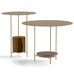 Дизайнерский круглый кофейный стол из металла с мраморным декором PANNA COTTA Coffee Table варинант исполнения - 5 | Loft Concept в Ульяновске