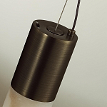 Подвесной светильник цилиндрической формы с плафоном из алебастра и металлическими торцами Темная Латунь 60 см Cryptocrystalline Stone варинант исполнения - 5 | Loft Concept в Ульяновске