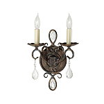 Бра с 2-мя лампами в виде свеч с подвесками и состаренным эффектом Feiss варинант исполнения - 1 | Loft Concept в Ульяновске