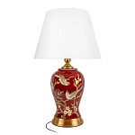 Настольная лампа бордовая с изображением птиц Slip Away варинант исполнения - 1 | Loft Concept в Ульяновске