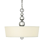 Люстра подвесная с белым тканевым цилиндрическим абажуром и декоративными шарами Hinkley варинант исполнения - 1 | Loft Concept в Ульяновске