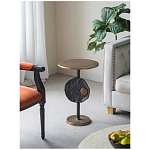 Столик приставной с абстрактным основанием и акцентом в виде золотистого диска Heavenly Space варинант исполнения - 9 | Loft Concept в Ульяновске